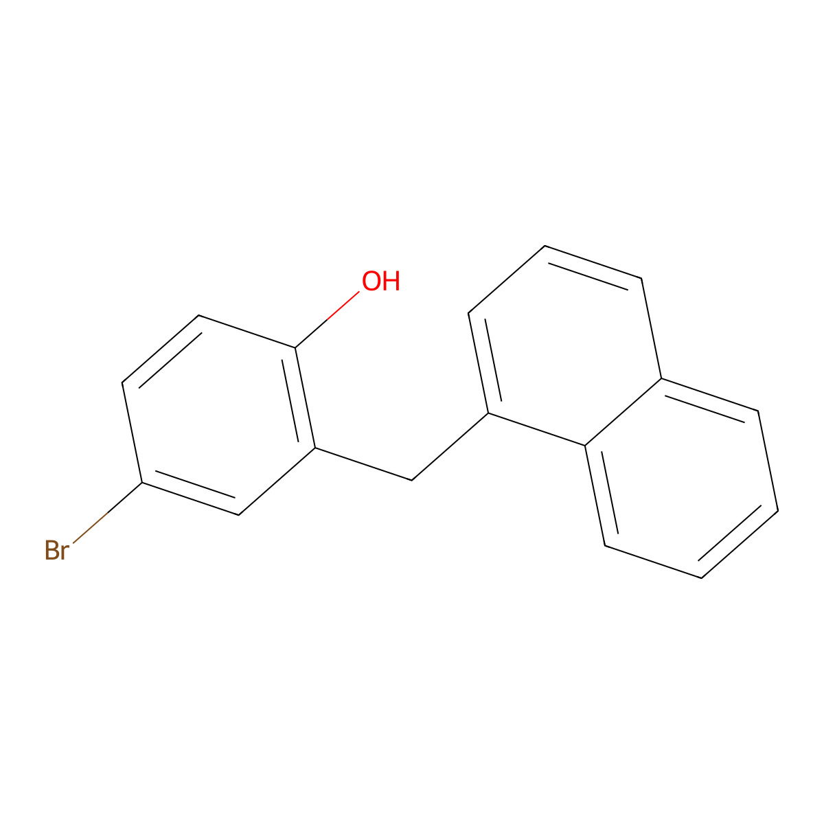 4-Bromo-2-(naphthalen-1-ylmethyl)phenol molecular structure, CAS 746645-71-6
