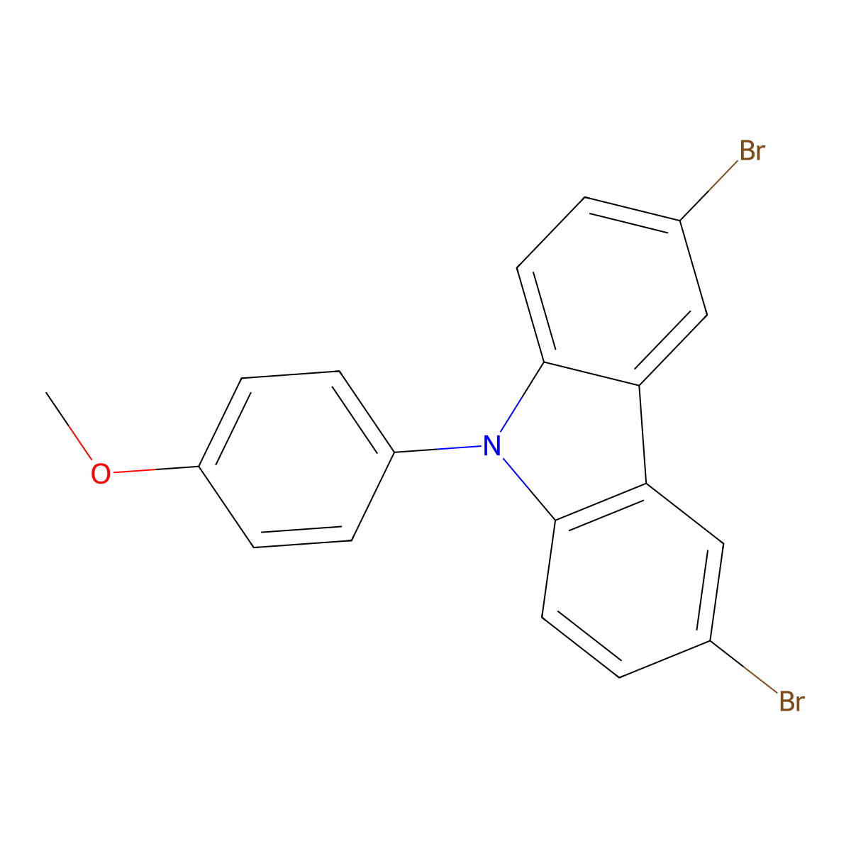 3,6-Dibromo-9-(4-methoxyphenyl)-9H-carbazole molecular structure, CAS 746651-52-5