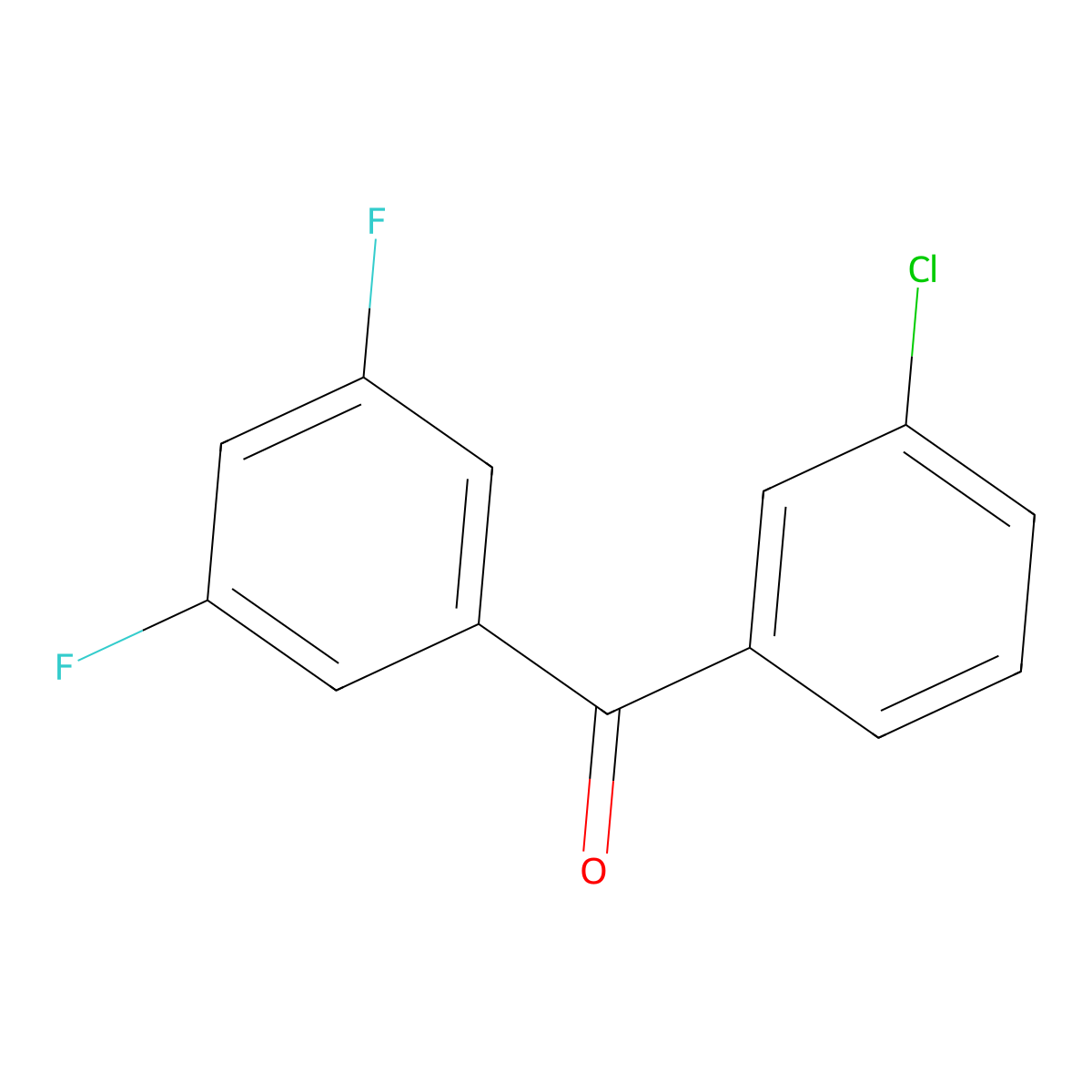 3-Chloro-3',5'-difluorobenzophenone molecular structure, CAS 746651-98-9