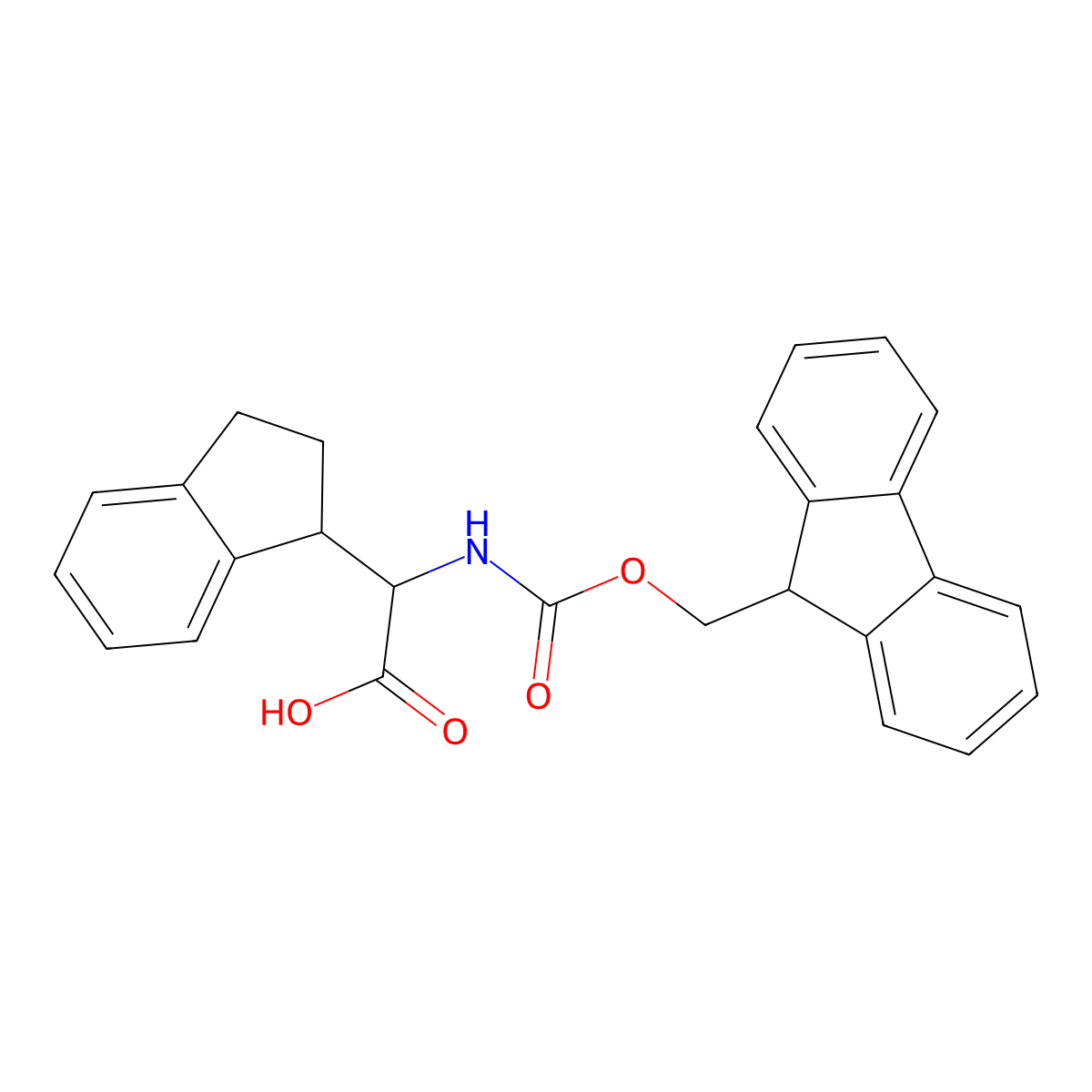 2-(2,3-dihydro-1H-inden-1-yl)-2-({[(9H-fluoren-9-yl)methoxy]carbonyl}amino)acetic acid molecular structure, CAS 746655-74-3