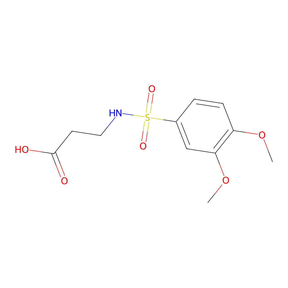 3-(3,4-Dimethoxybenzenesulfonamido)propanoic acid molecular structure, CAS 746655-80-1