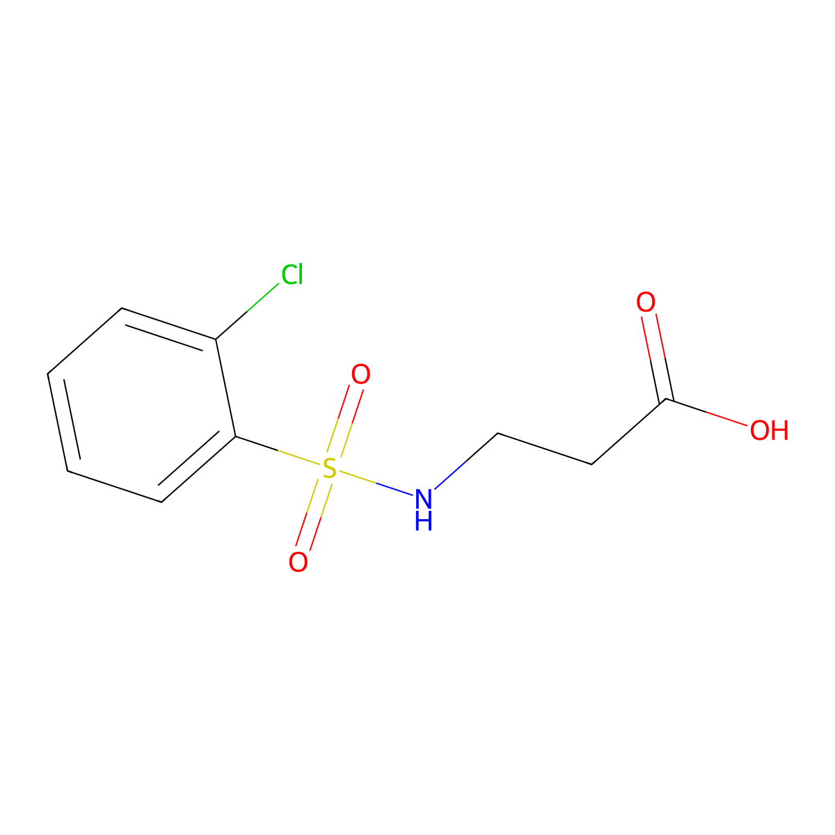 3-(2-Chlorobenzenesulfonamido)propanoic acid molecular structure, CAS 746655-82-3