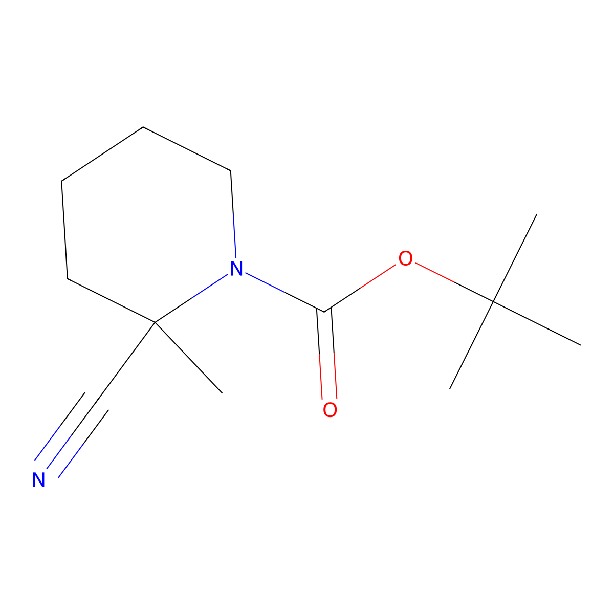 1-Boc-2-cyano-2-methylpiperidine molecular structure, CAS 746658-72-0