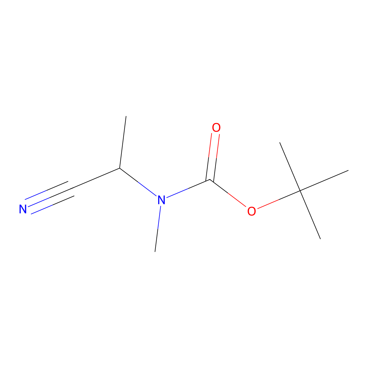 tert-butyl N-(1-cyanoethyl)-N-methylcarbamate molecular structure, CAS 746658-98-0
