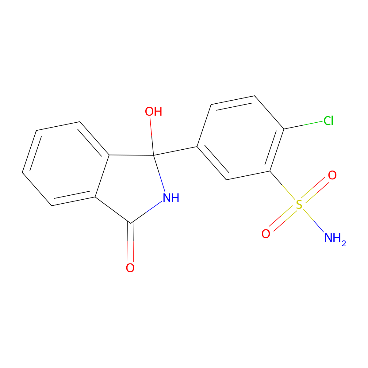 Chlorthalidone molecular structure, CAS 74666-82-3