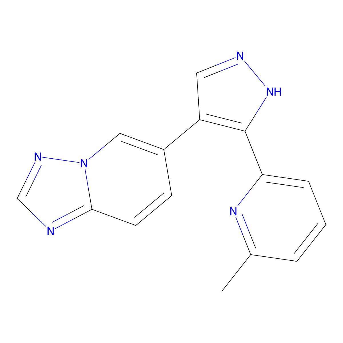6-(3-(6-Methylpyridin-2-yl)-1H-pyrazol-4-yl)-[1,2,4]triazolo[1,5-a]pyridine molecular structure, CAS 746667-09-4
