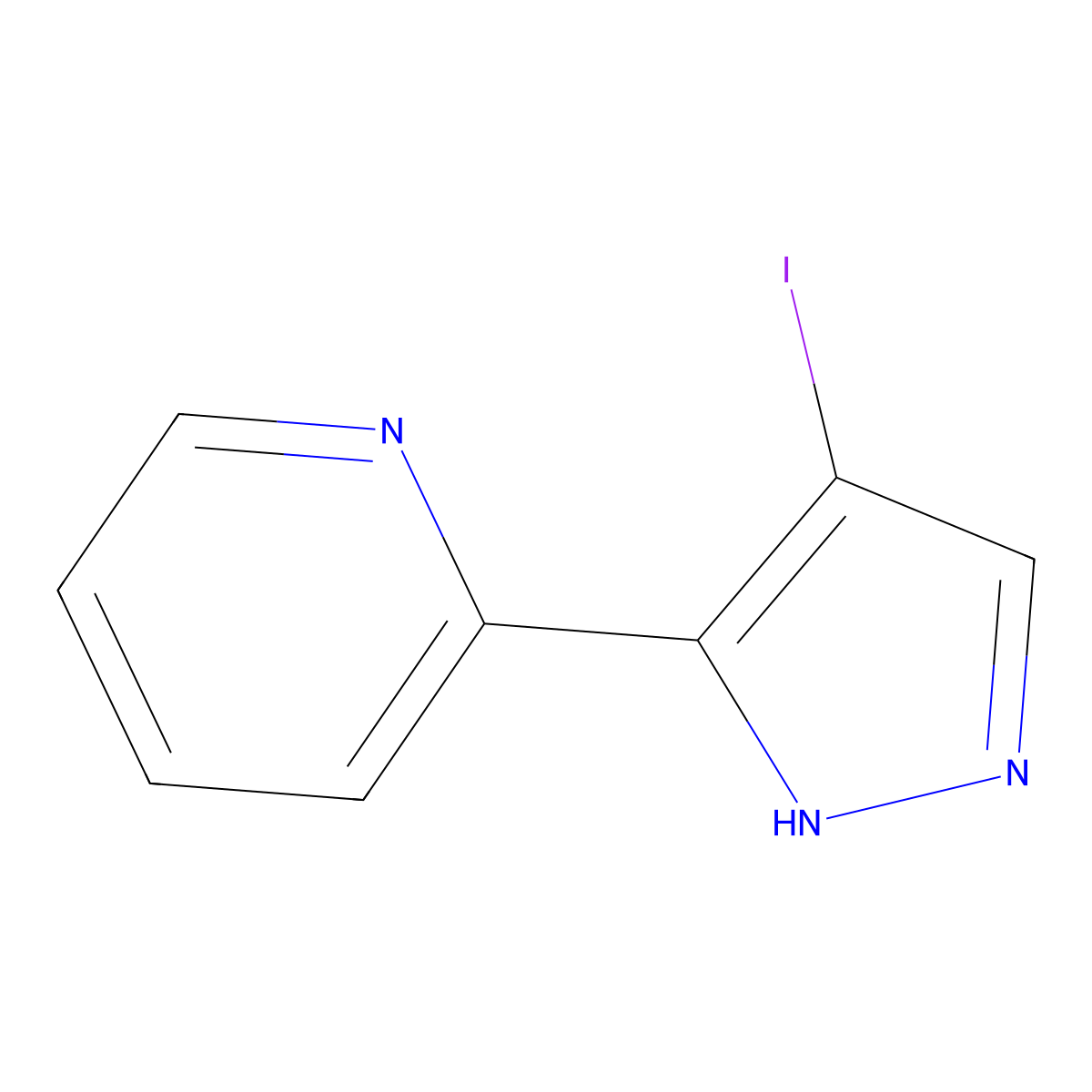 2-(4-Iodo-1H-pyrazol-3-YL)pyridine molecular structure, CAS 746668-75-7