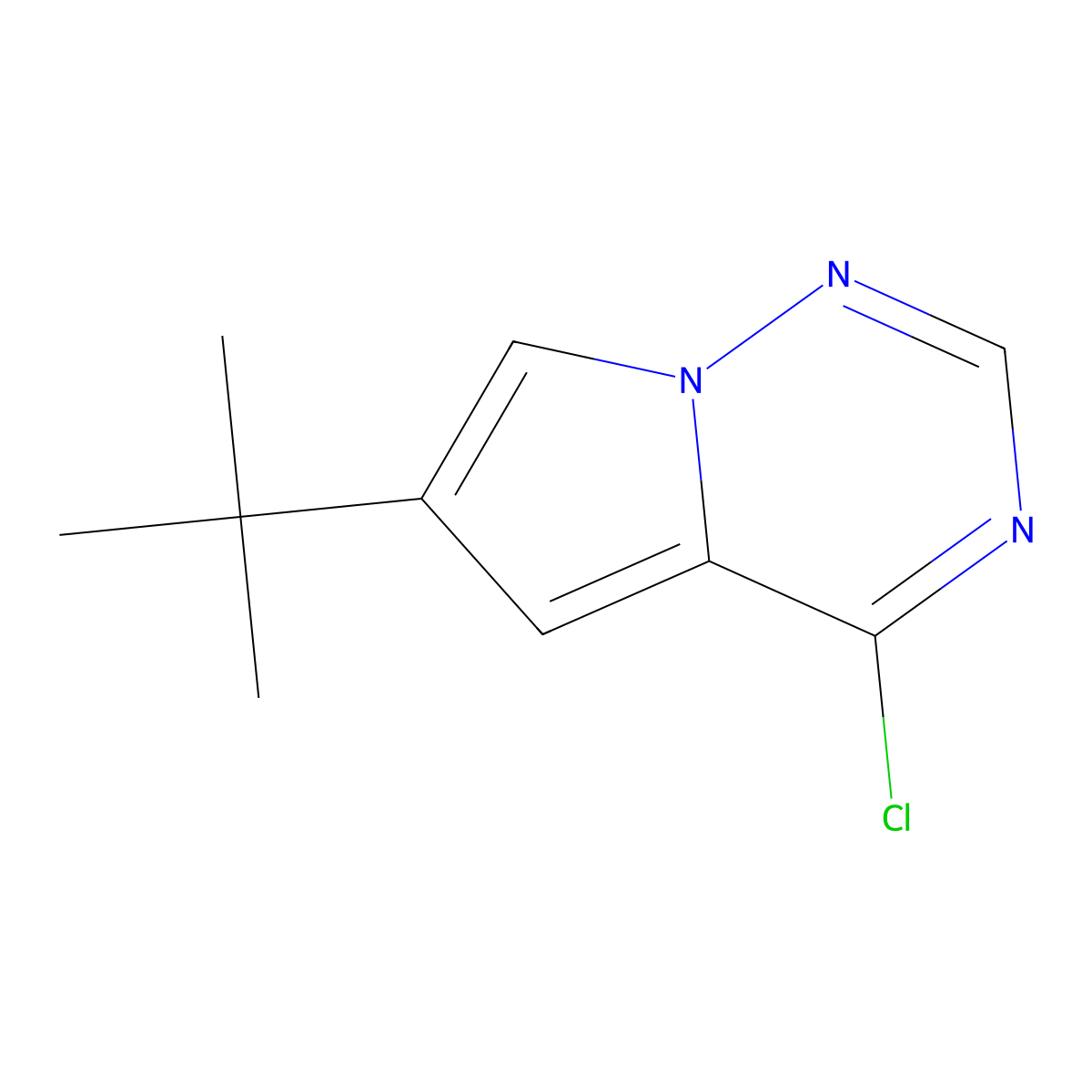 6-tert-Butyl-4-chloropyrrolo[2,1-f][1,2,4]triazine molecular structure, CAS 746671-38-5