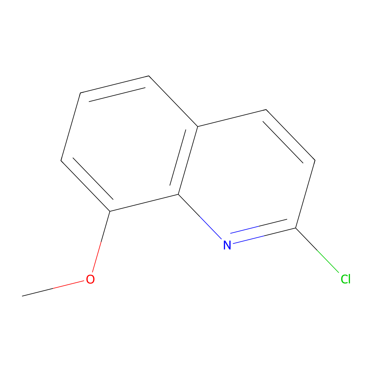 2-Chloro-8-methoxyquinoline molecular structure, CAS 74668-74-9