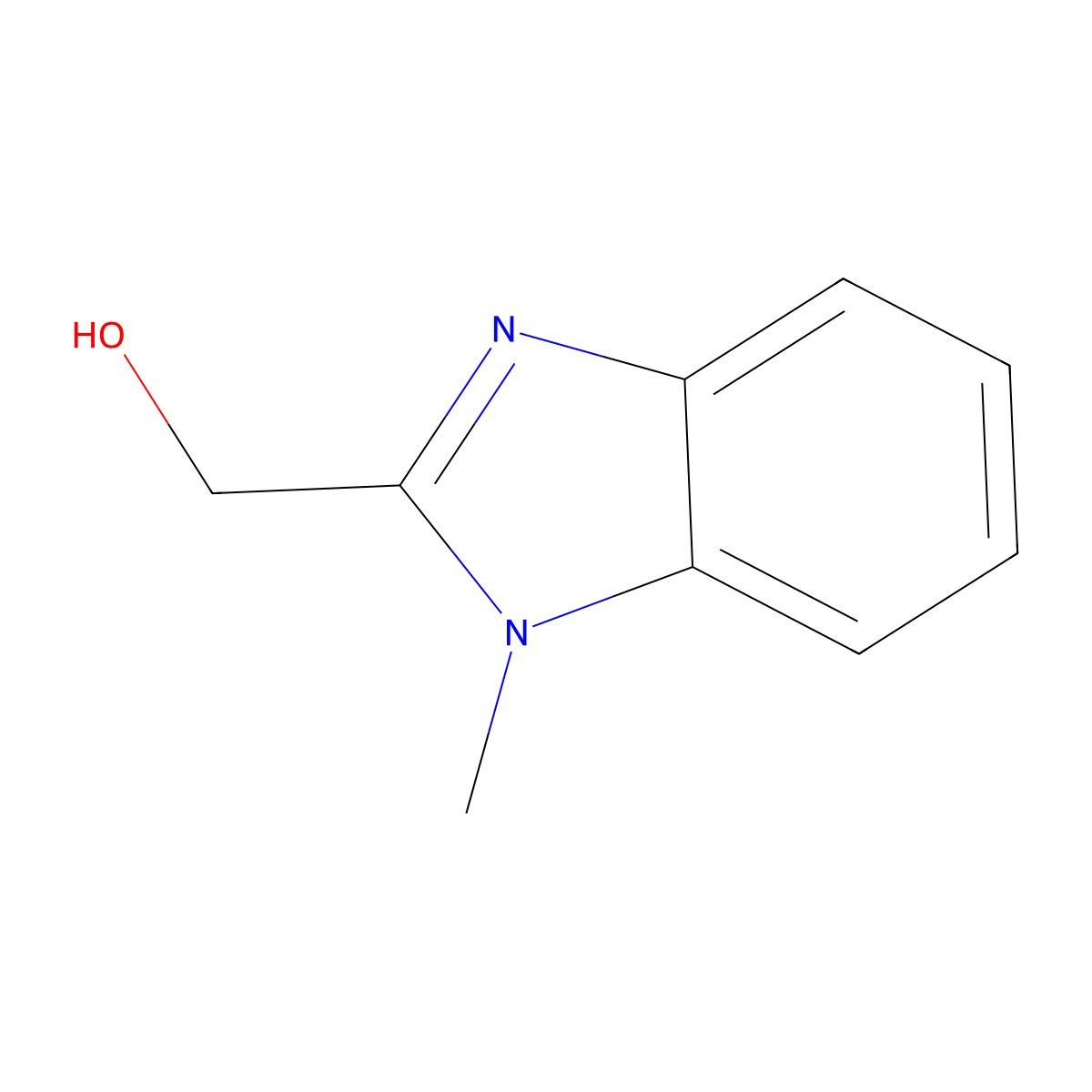 (1-methyl-1H-1,3-benzodiazol-2-yl)methanol molecular structure, CAS 7467-35-8