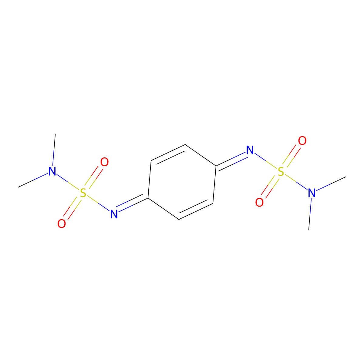 3,6-Bis(dimethylsulfamoylimino)cyclohexa-1,4-diene molecular structure, CAS 7467-40-5