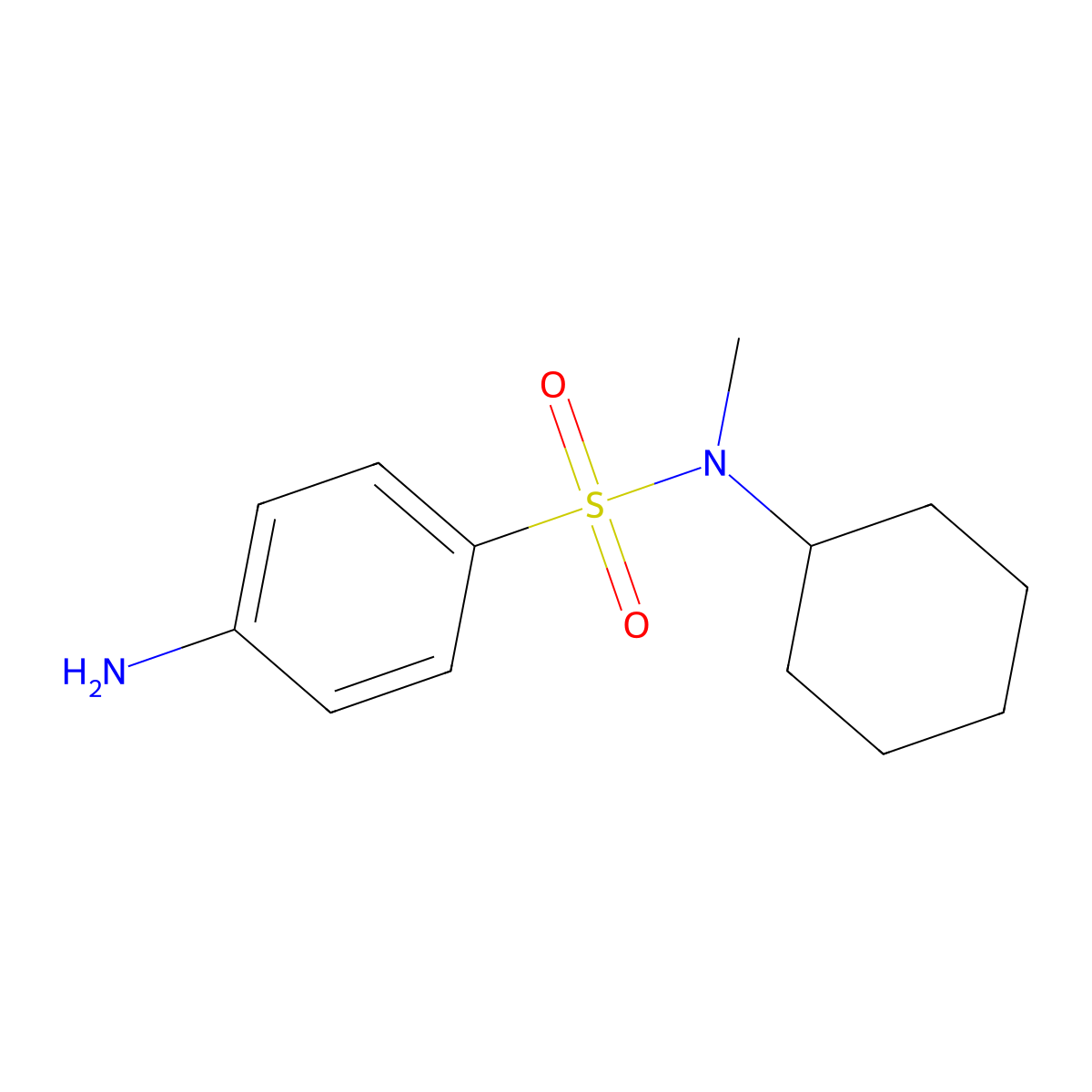 4-Amino-N-cyclohexyl-N-methylbenzene-1-sulfonamide molecular structure, CAS 7467-48-3