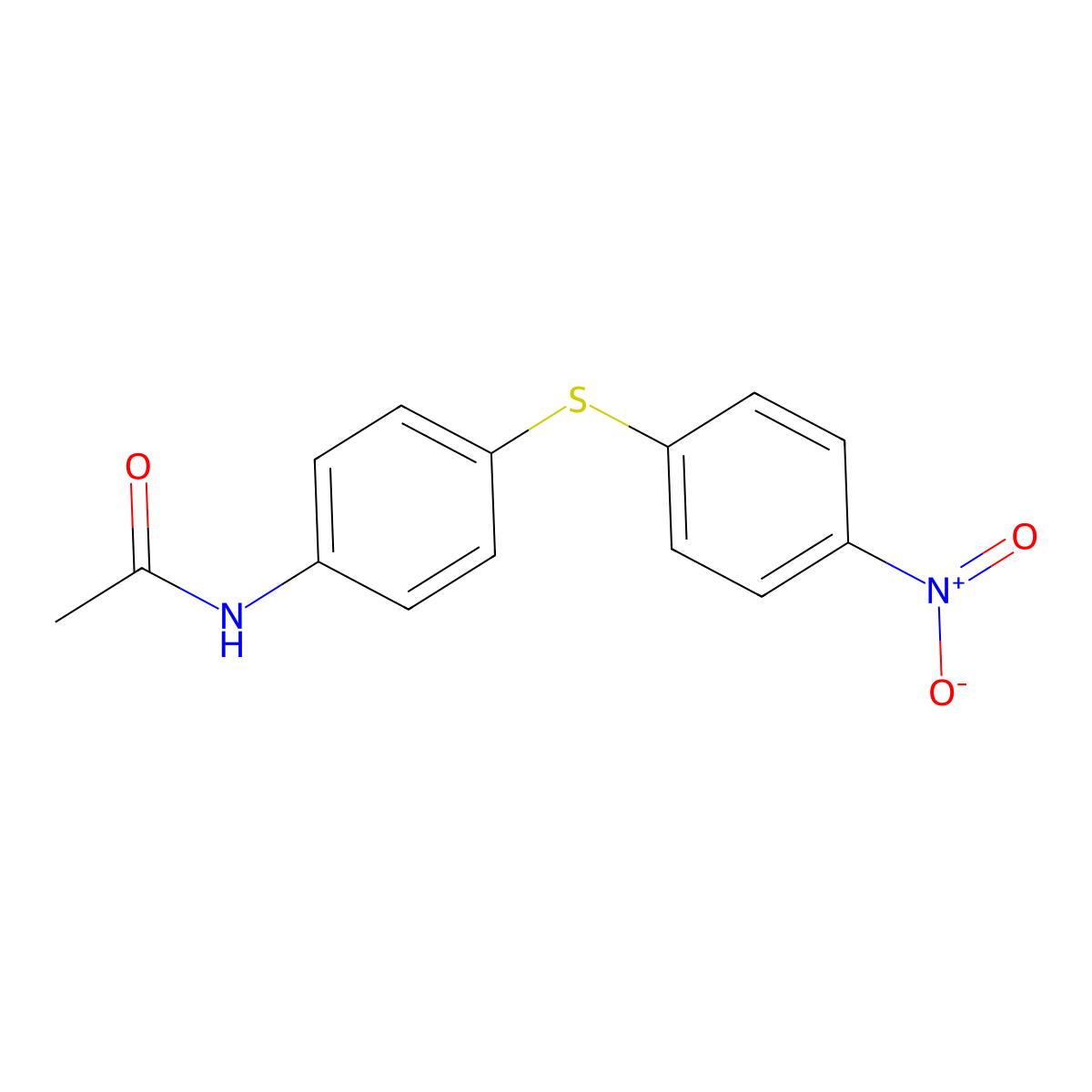 N-(4-((4-Nitrophenyl)thio)phenyl)acetamide molecular structure, CAS 7467-51-8