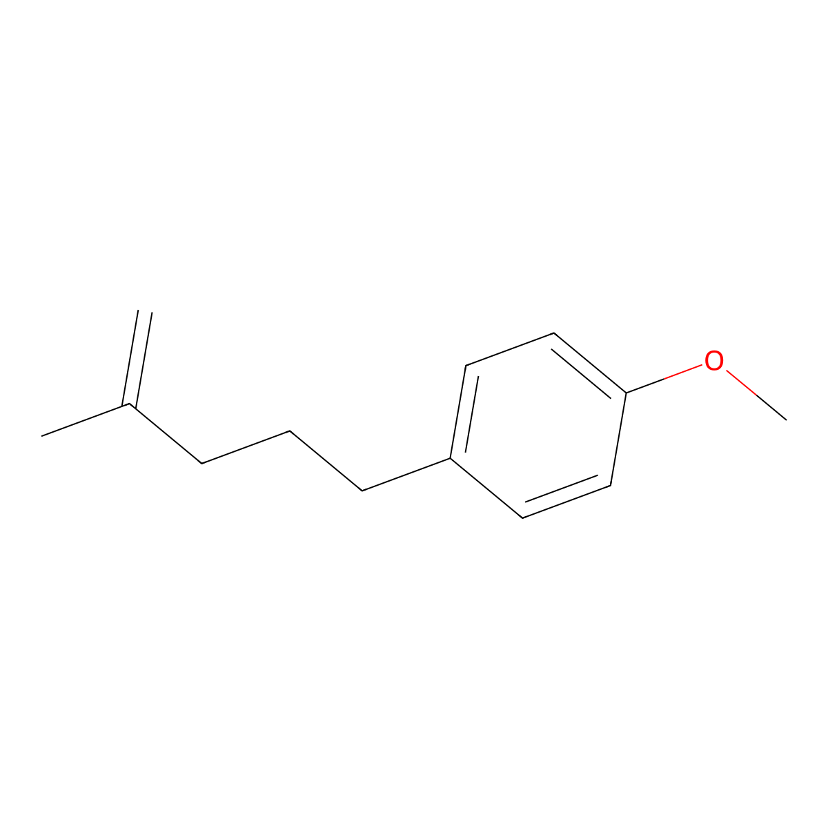 1-Methoxy-4-(4-methyl-4-pentenyl)benzene molecular structure, CAS 74672-06-3