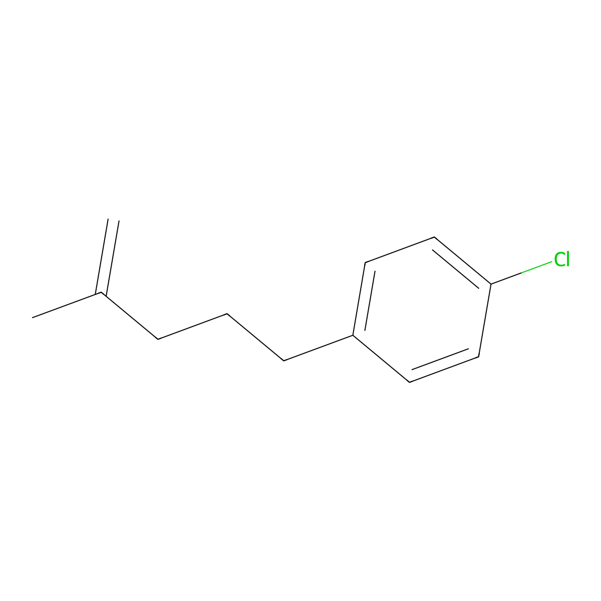 1-Chloro-4-(4-methyl-4-pentenyl)benzene molecular structure, CAS 74672-11-0