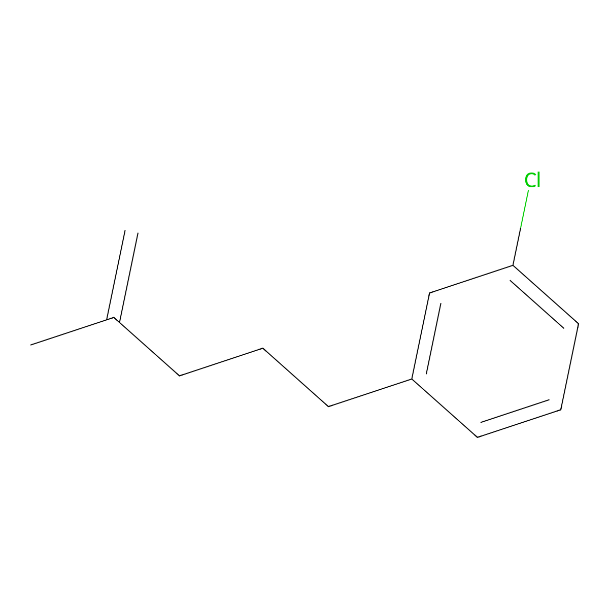 1-Chloro-3-(4-methylpent-4-en-1-yl)benzene molecular structure, CAS 74672-13-2