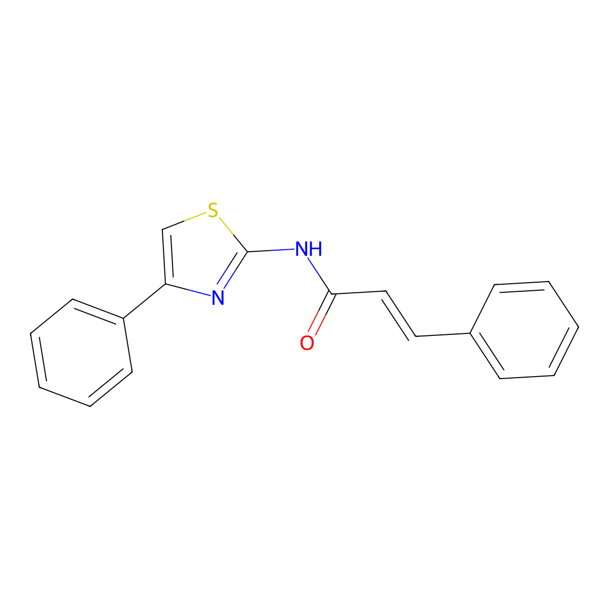 3-phenyl-N-(4-phenyl-1,3-thiazol-2-yl)prop-2-enamide molecular structure, CAS 74675-87-9