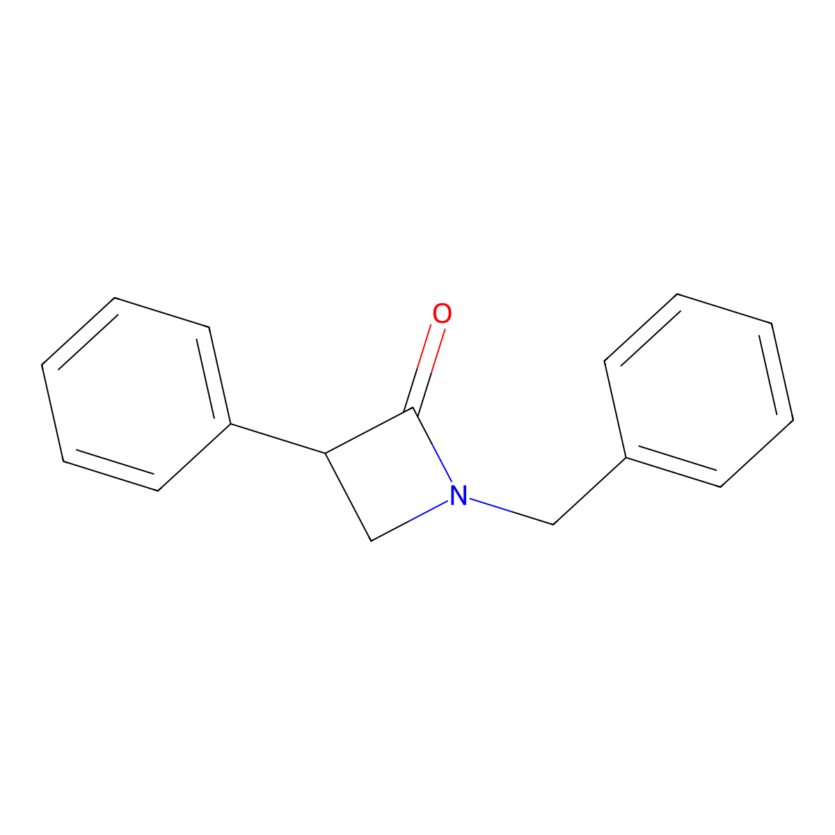 1-Benzyl-3-phenylazetidin-2-one molecular structure, CAS 7468-11-3