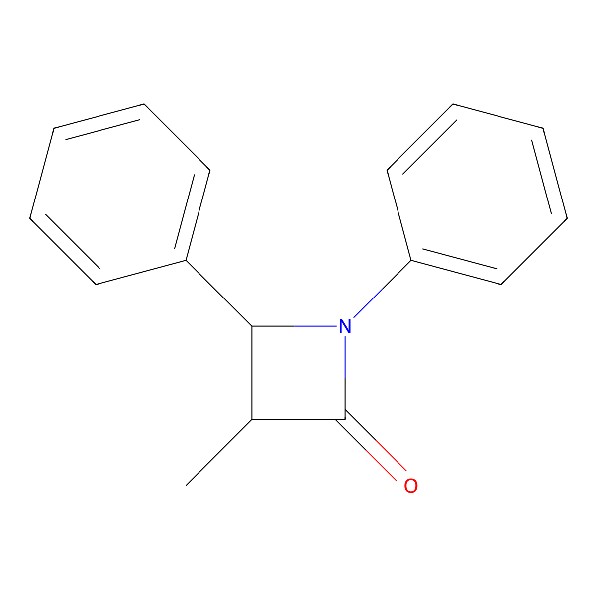 2-Azetidinone, 3-methyl-1,4-diphenyl- molecular structure, CAS 7468-12-4