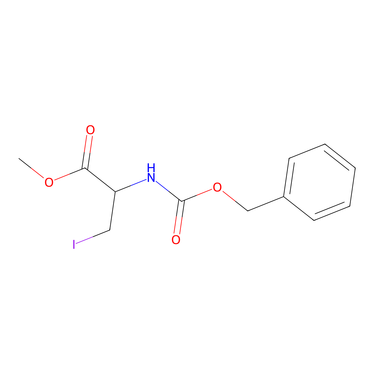 Methyl (S)-2-(((benzyloxy)carbonyl)amino)-3-iodopropanoate molecular structure, CAS 74683-70-8