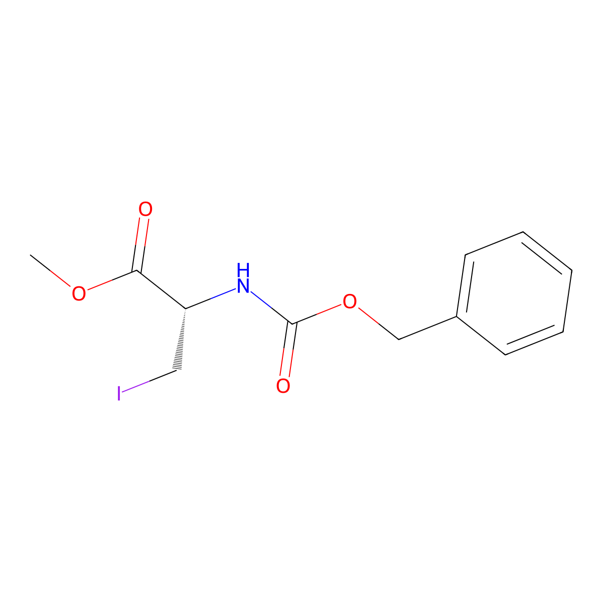 Methyl (S)-2-(((benzyloxy)carbonyl)amino)-3-iodopropanoate molecular structure, CAS 74683-70-8