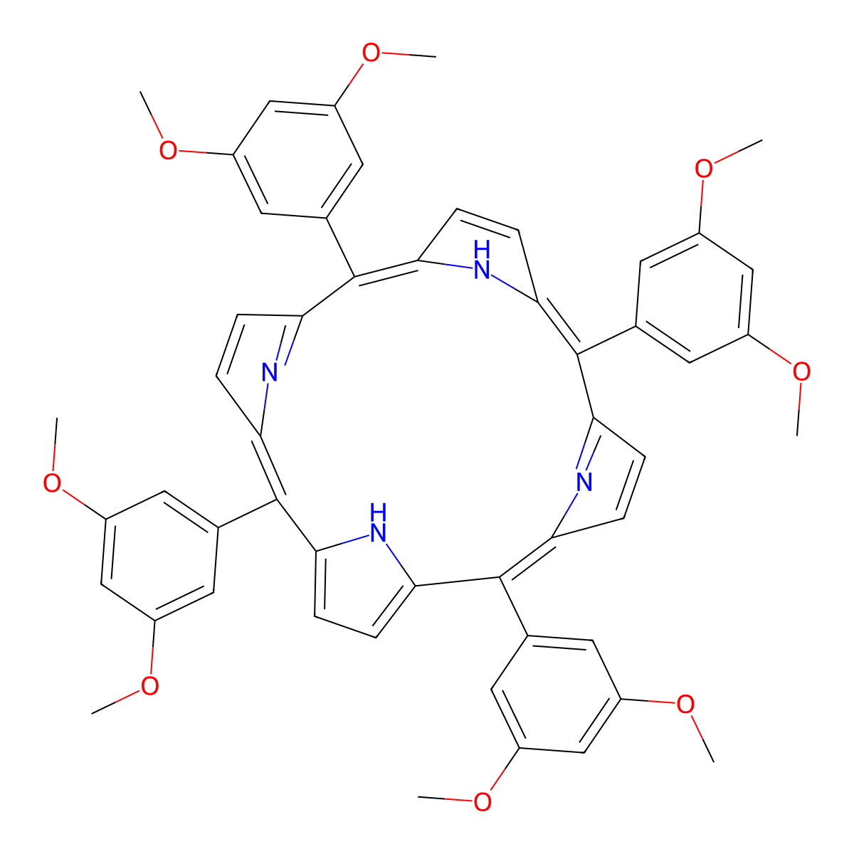 5,10,15,20-Tetrakis(3,5-dimethoxyphenyl)porphyrin molecular structure, CAS 74684-34-7