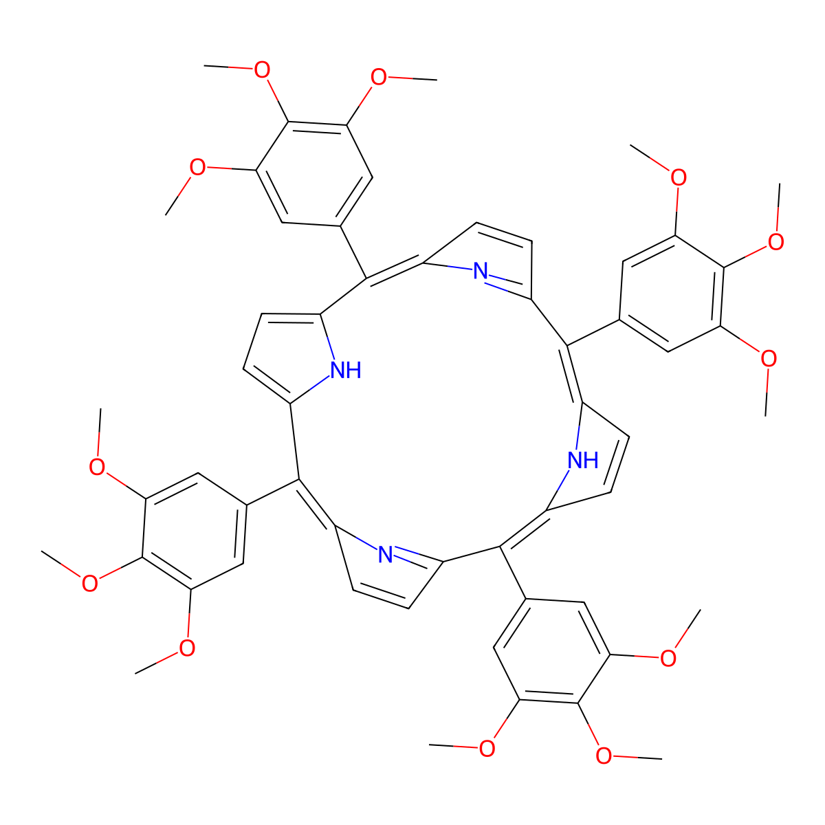 5,10,15,20-Tetra(3,4,5-trimethoxyphenyl)-21H,23H-porphine molecular structure, CAS 74684-35-8