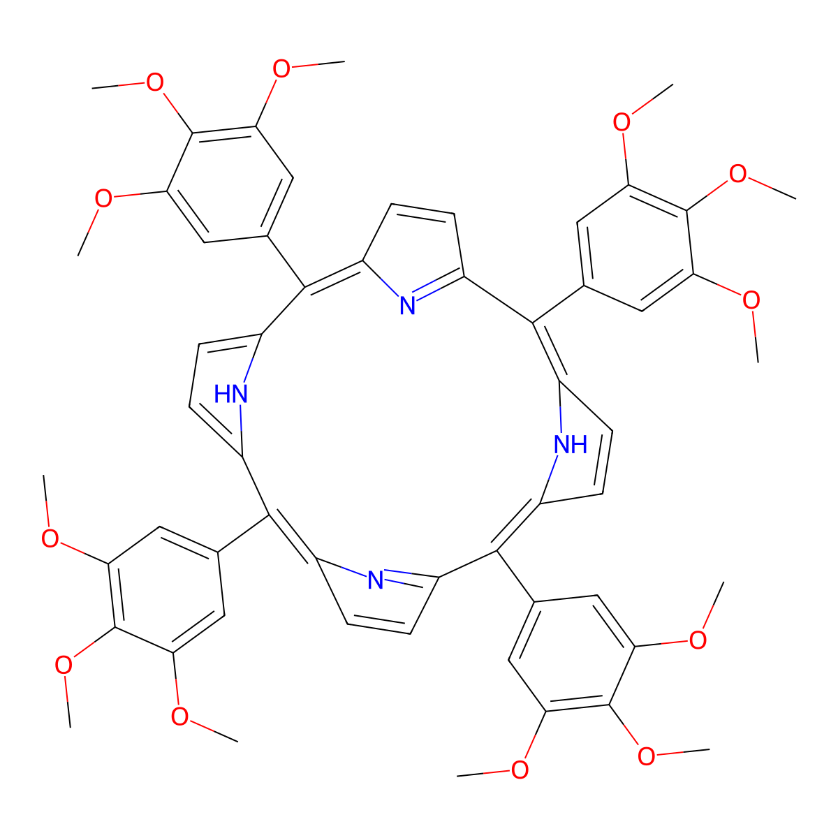 5,10,15,20-Tetra(3,4,5-trimethoxyphenyl)-21H,23H-porphine molecular structure, CAS 74684-35-8