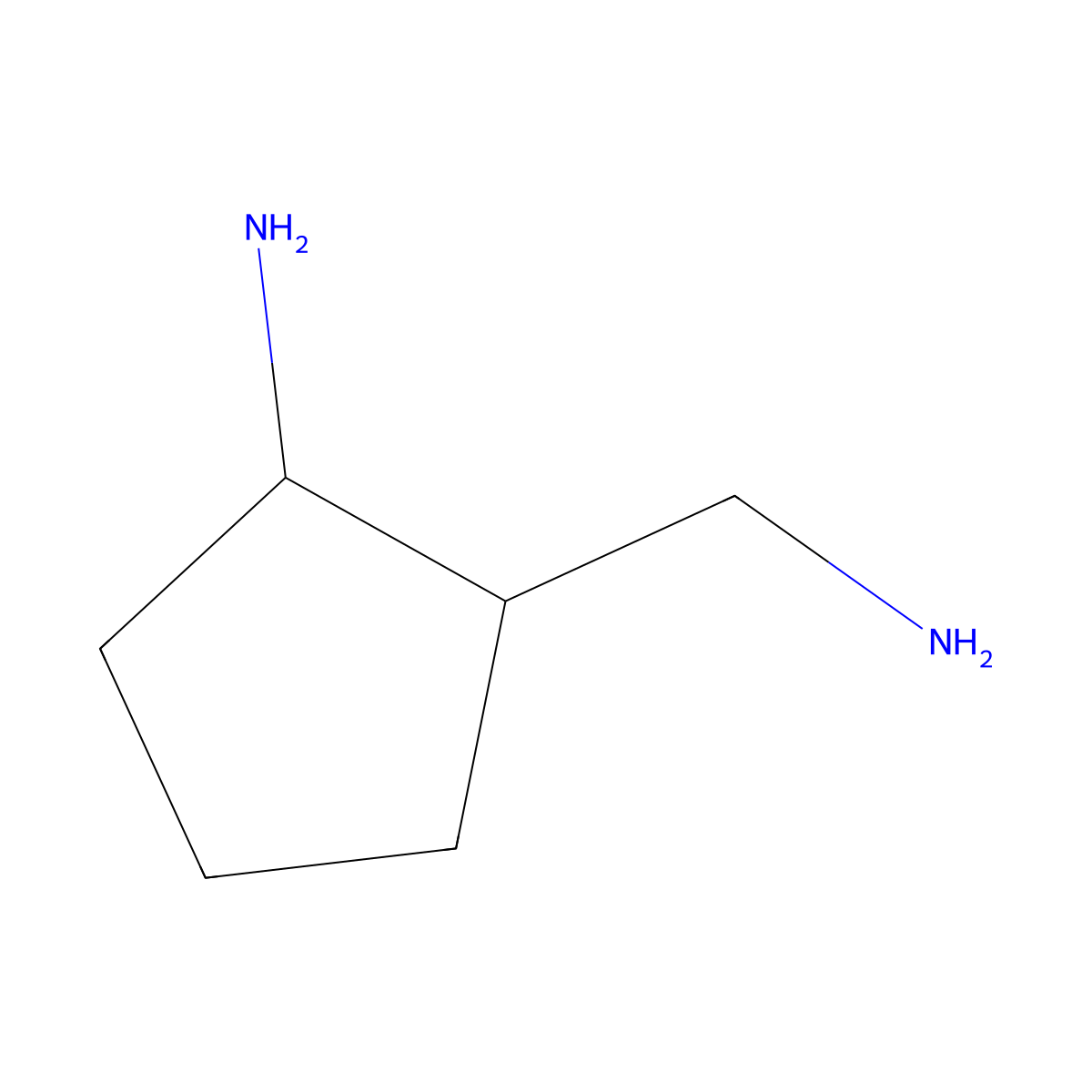rac-(1R,2R)-2-(aminomethyl)cyclopentan-1-amine molecular structure, CAS 74684-84-7