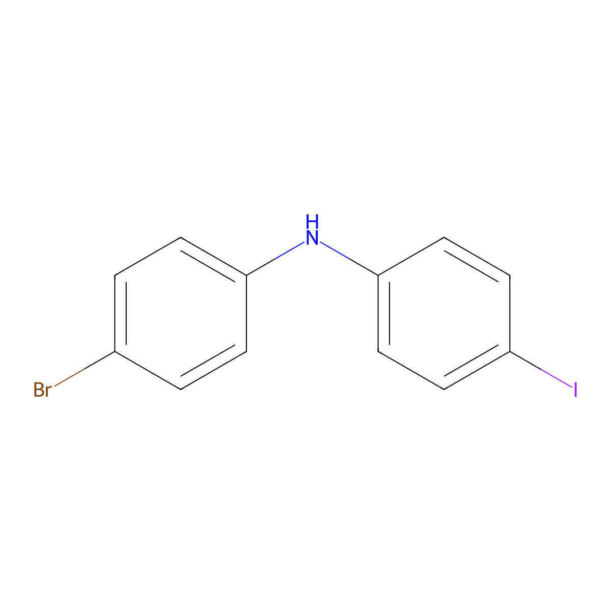 4-Bromo-N-(4-iodophenyl)aniline molecular structure, CAS 74686-55-8