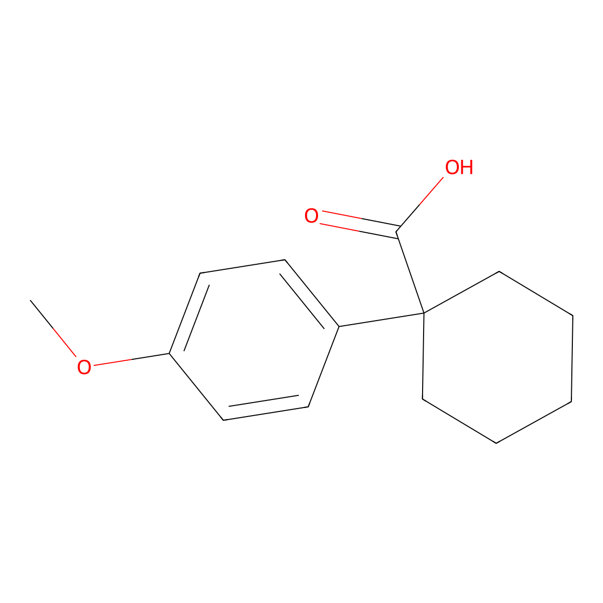 1-(4-Methoxyphenyl)cyclohexanecarboxylic acid molecular structure, CAS 7469-83-2