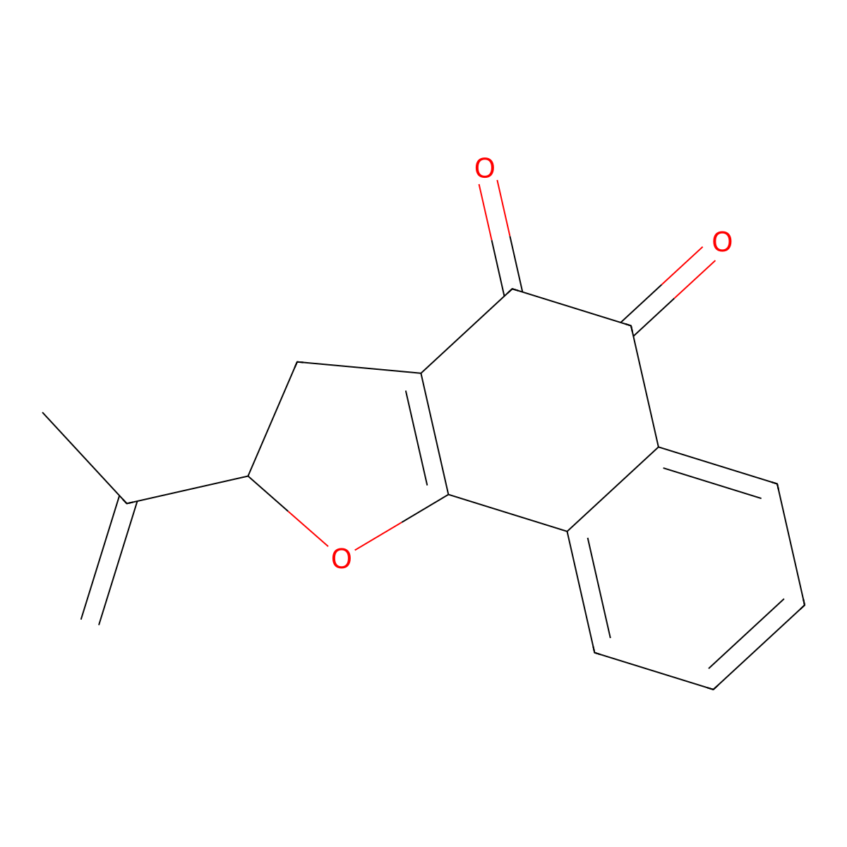 Q 22 2,3-Dihydro-2-(1-methylethenyl)naphtho(1,2-B)furan-4,5-dione molecular structure, CAS 74693-31-5