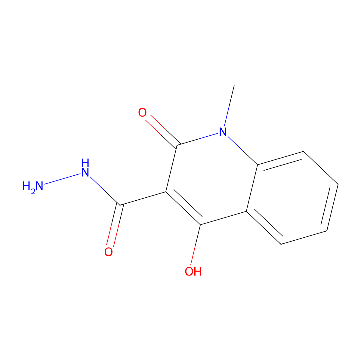 3-Quinolinecarboxylic acid, 1,2-dihydro-4-hydroxy-1-methyl-2-oxo-, hydrazide molecular structure, CAS 74693-61-1
