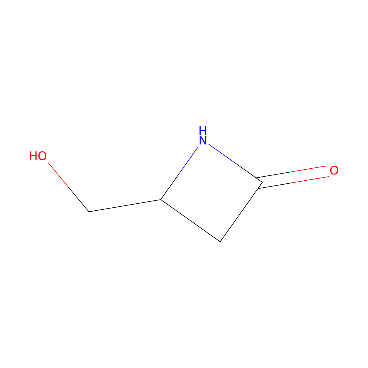 4-(Hydroxymethyl)azetidin-2-one molecular structure, CAS 74694-48-7