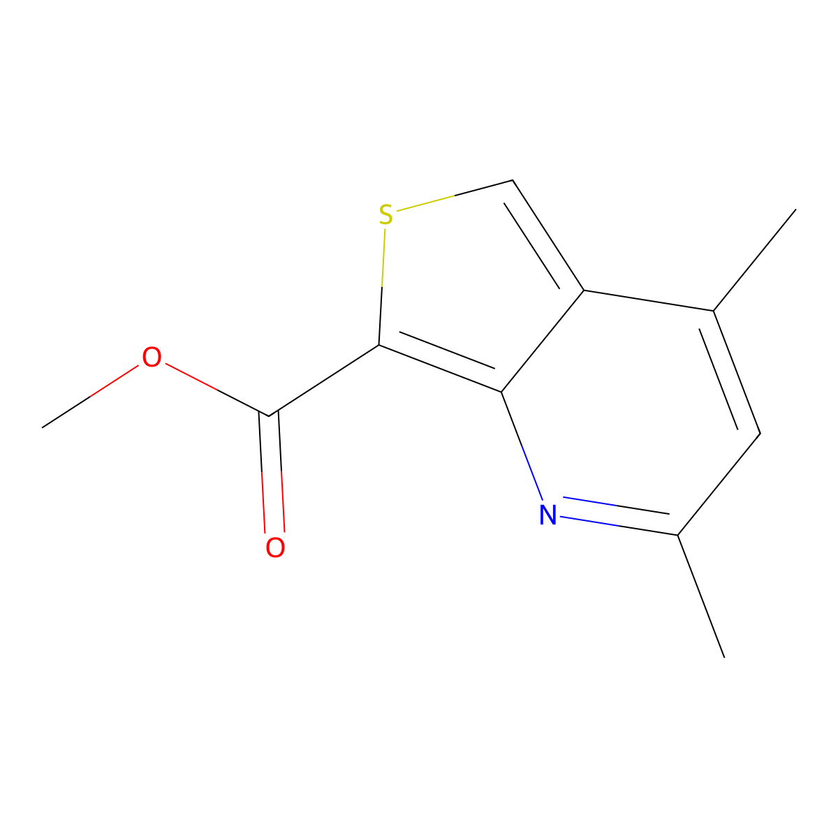 Methyl 2,4-dimethylthieno[3,4-b]pyridine-7-carboxylate molecular structure, CAS 74695-25-3