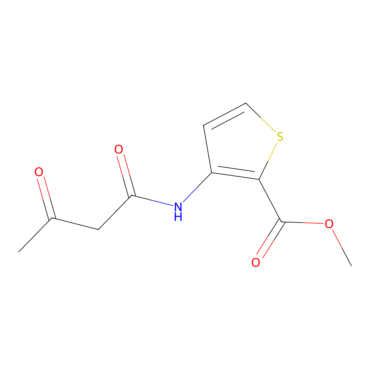 Methyl 3-(3-oxobutanamido)thiophene-2-carboxylate molecular structure, CAS 74695-30-0