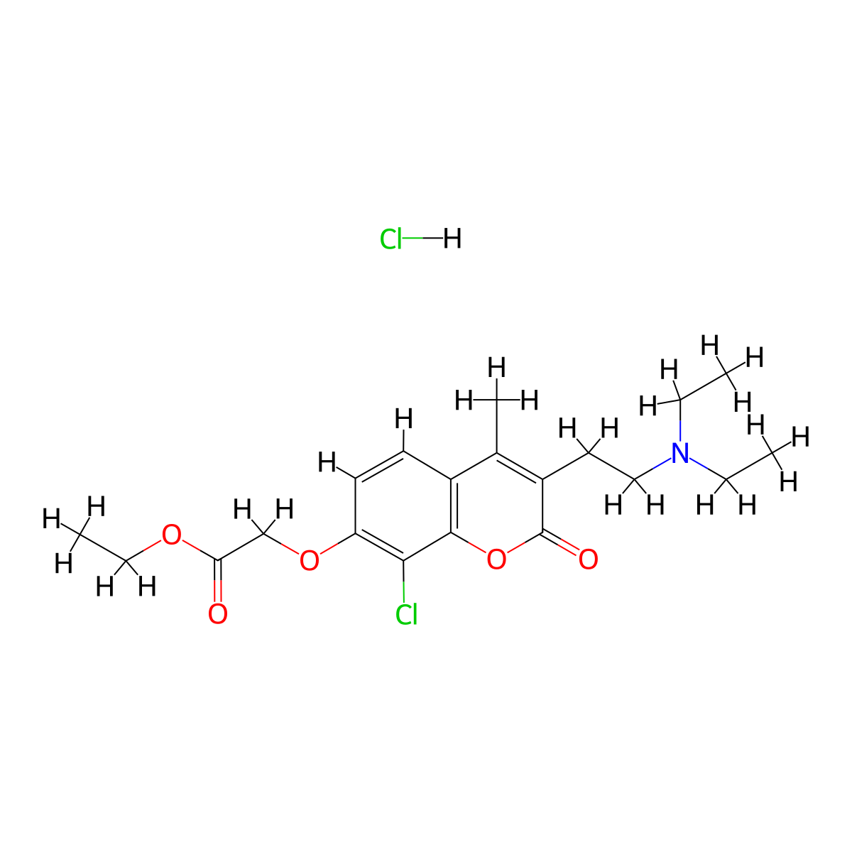 Cloricromen hydrochloride molecular structure, CAS 74697-28-2