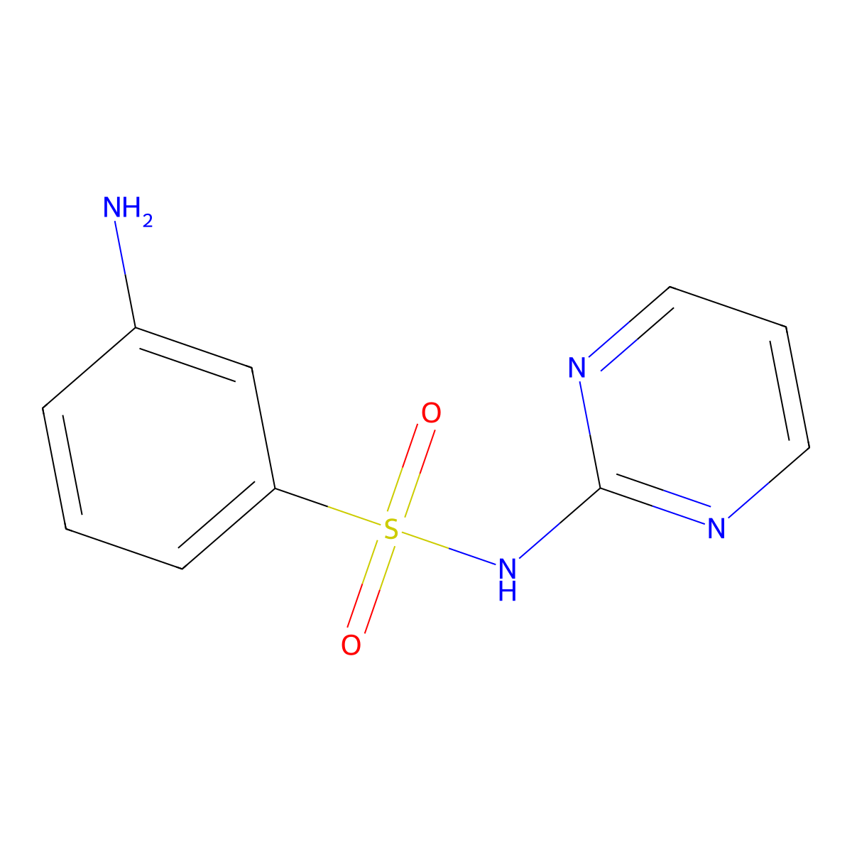 3-Amino-N-2-pyrimidinylbenzenesulfonamide molecular structure, CAS 7470-75-9
