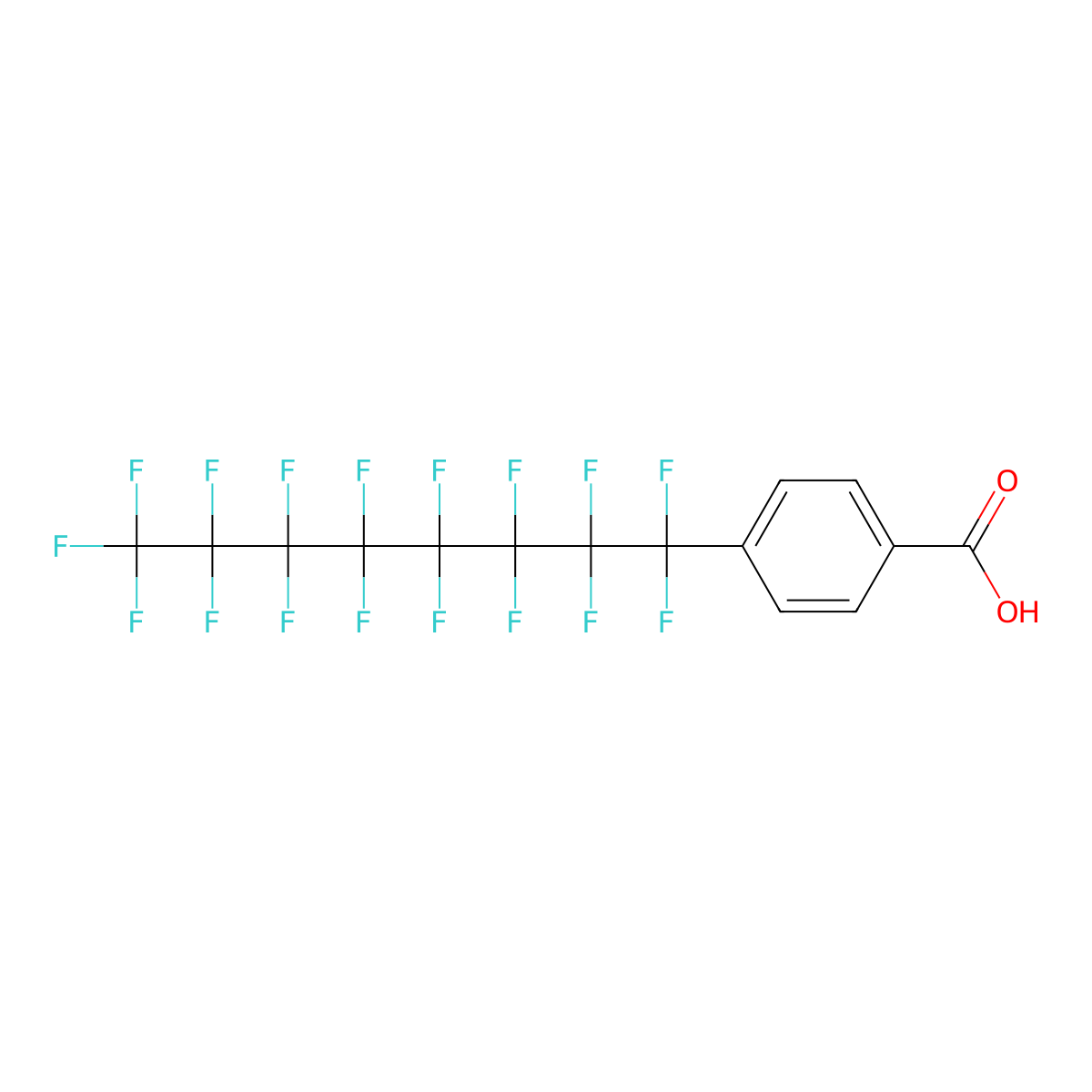 4-(Heptadecafluorooctyl)benzoic acid molecular structure, CAS 74701-33-0