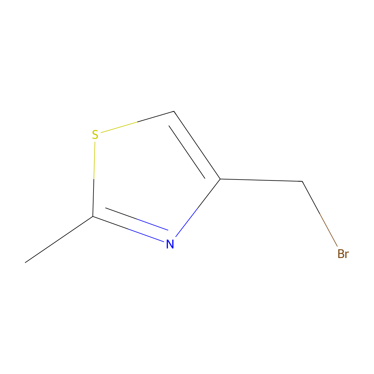4-(Bromomethyl)-2-methyl-1,3-thiazole molecular structure, CAS 74704-39-5
