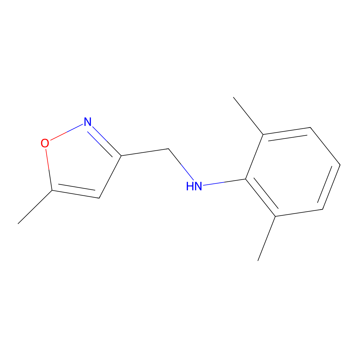 3-Isoxazolemethanamine, N-(2,6-dimethylphenyl)-5-methyl- molecular structure, CAS 74704-94-2