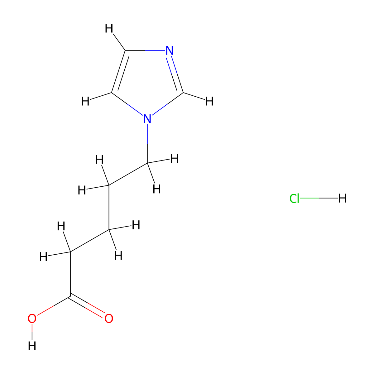 5-(1H-Imidazol-1-yl)pentanoic acid hydrochloride molecular structure, CAS 74706-69-7