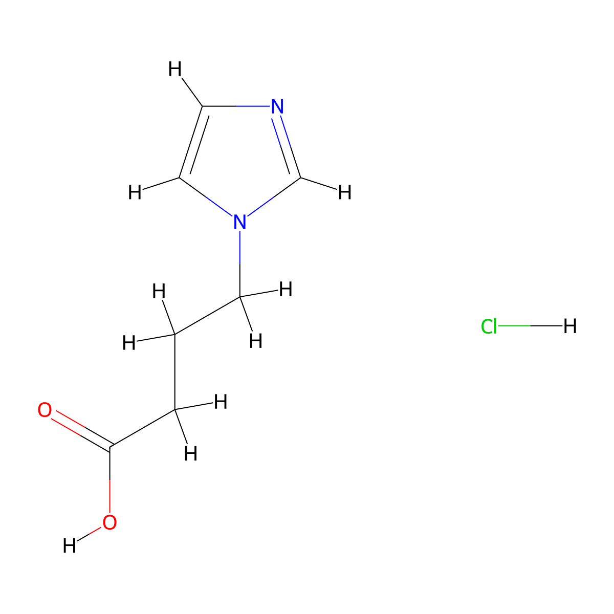 4-(1H-imidazol-1-yl)butanoic acid hydrochloride molecular structure, CAS 74706-77-7
