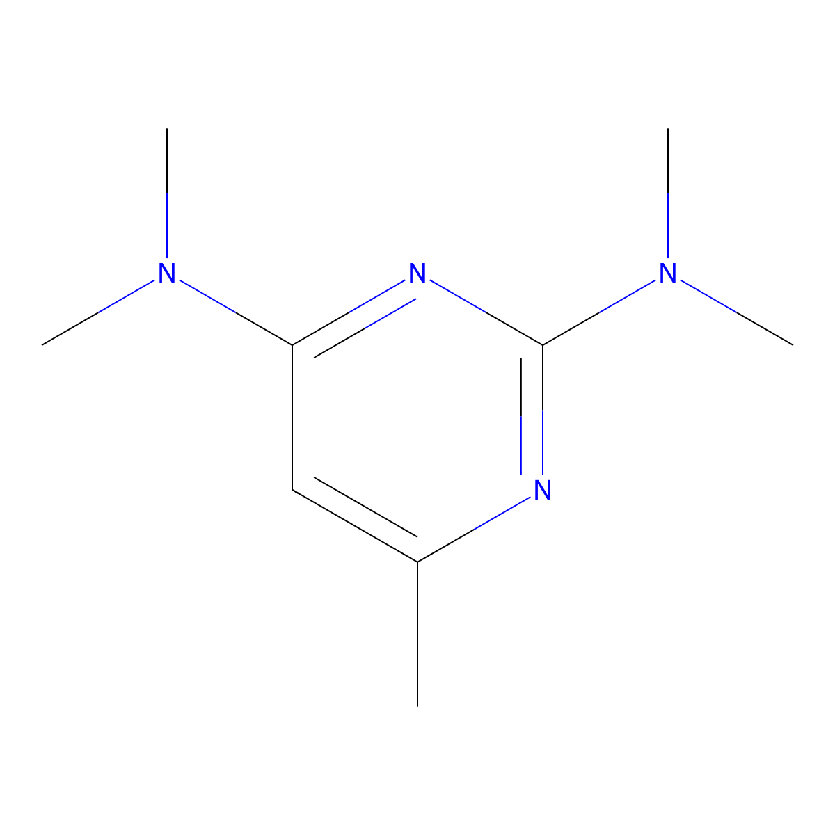2,4-Bis(dimethylamino)-6-methylpyrimidine molecular structure, CAS 7471-62-7