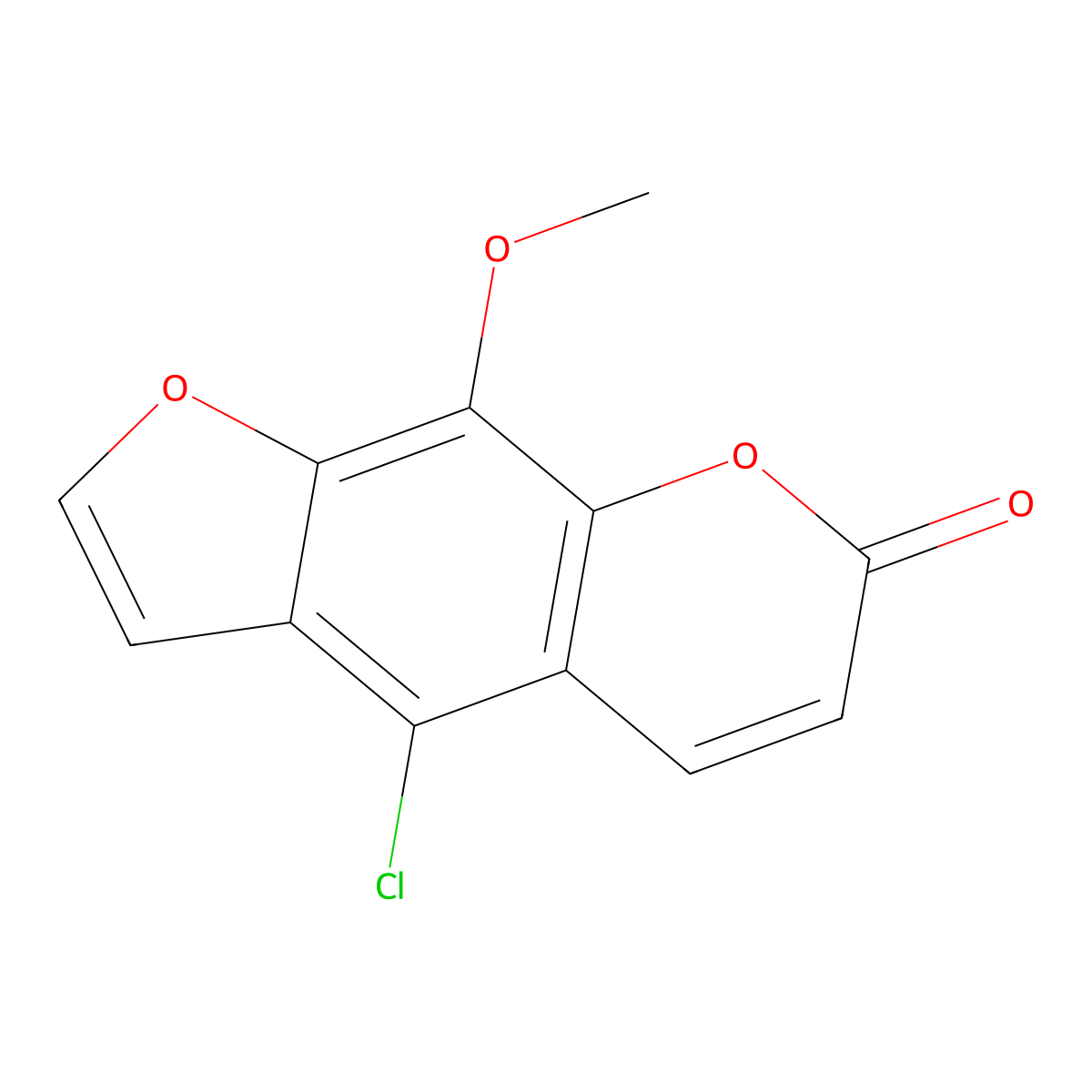 4-Chloro-9-methoxy-7H-furo(3,2-g)chromen-7-one molecular structure, CAS 7471-72-9
