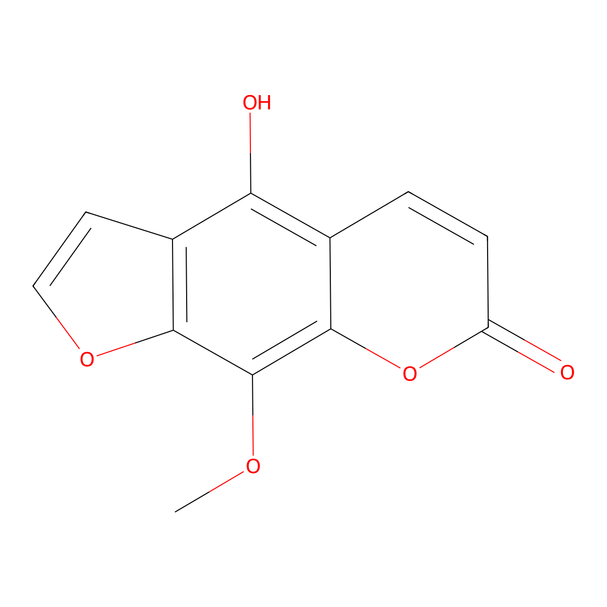 5-Hydroxy-8-methoxypsoralen molecular structure, CAS 7471-73-0