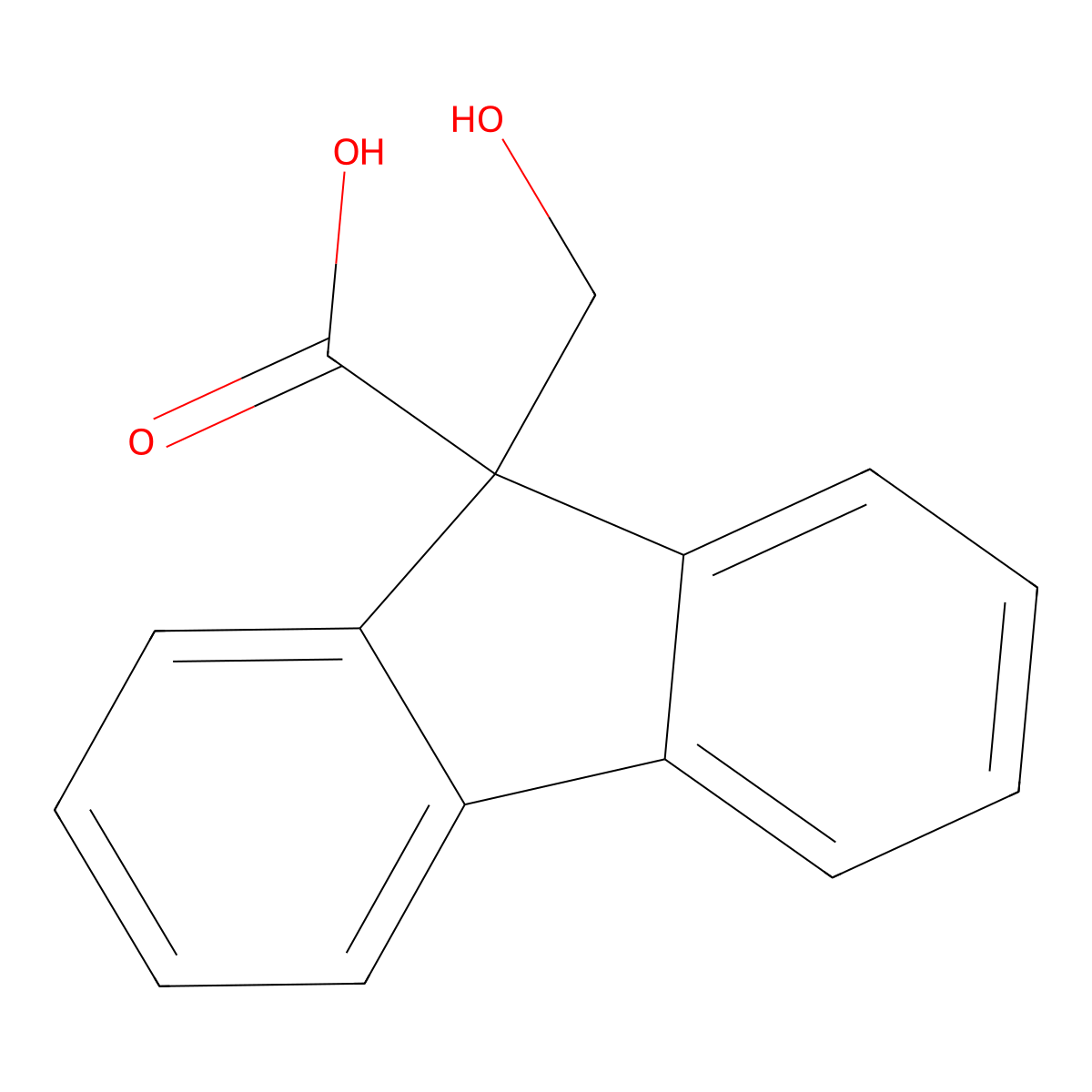 9-(Hydroxymethyl)-9H-fluorene-9-carboxylic acid molecular structure, CAS 7471-93-4