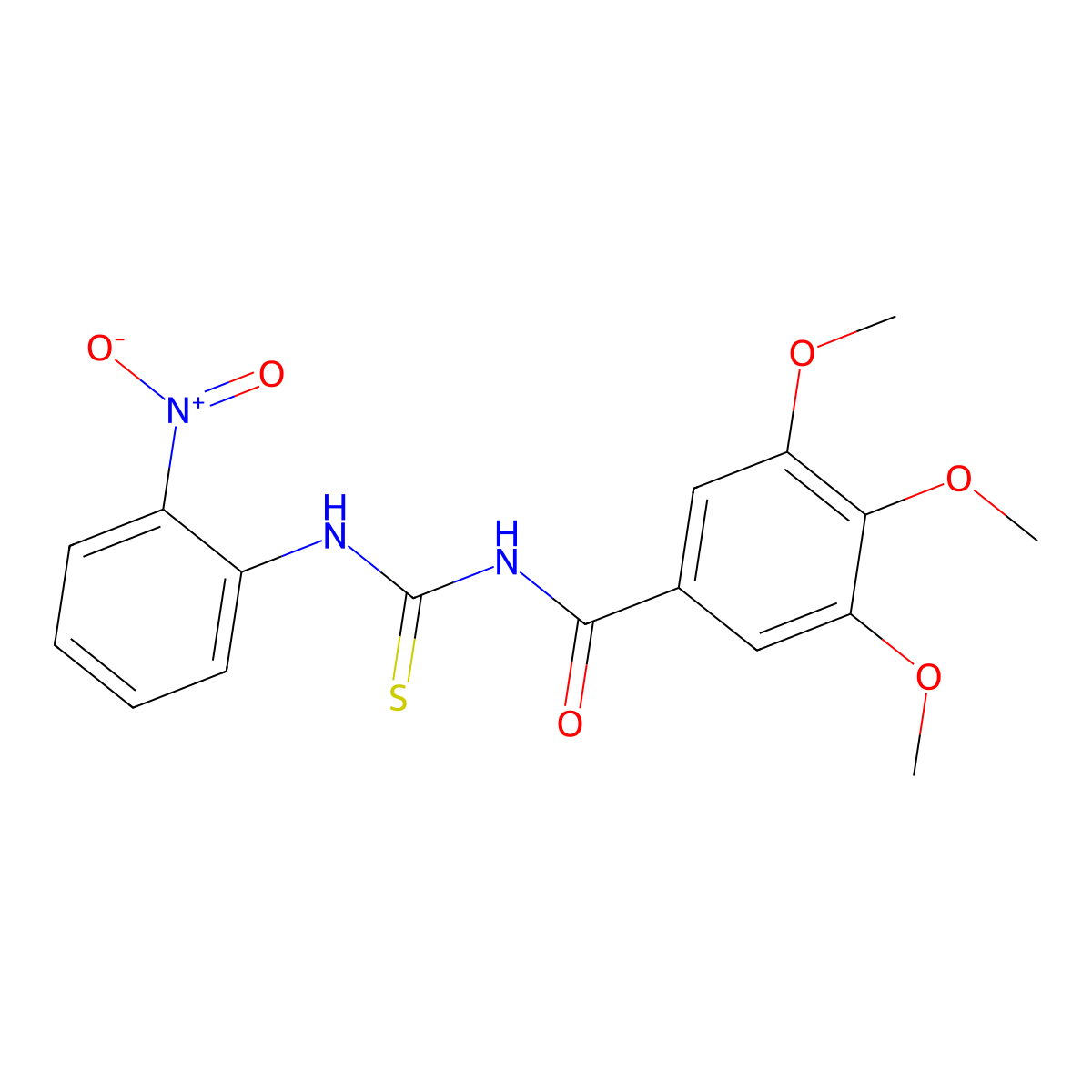 3,4,5-trimethoxy-N-[(2-nitrophenyl)carbamothioyl]benzamide molecular structure, CAS 74717-17-2