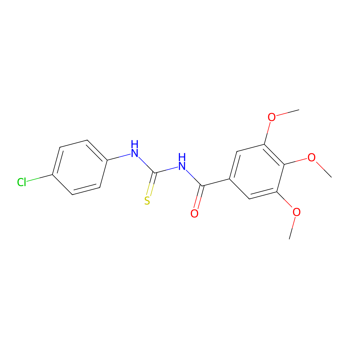 N-[(4-chlorophenyl)carbamothioyl]-3,4,5-trimethoxybenzamide molecular structure, CAS 74717-18-3