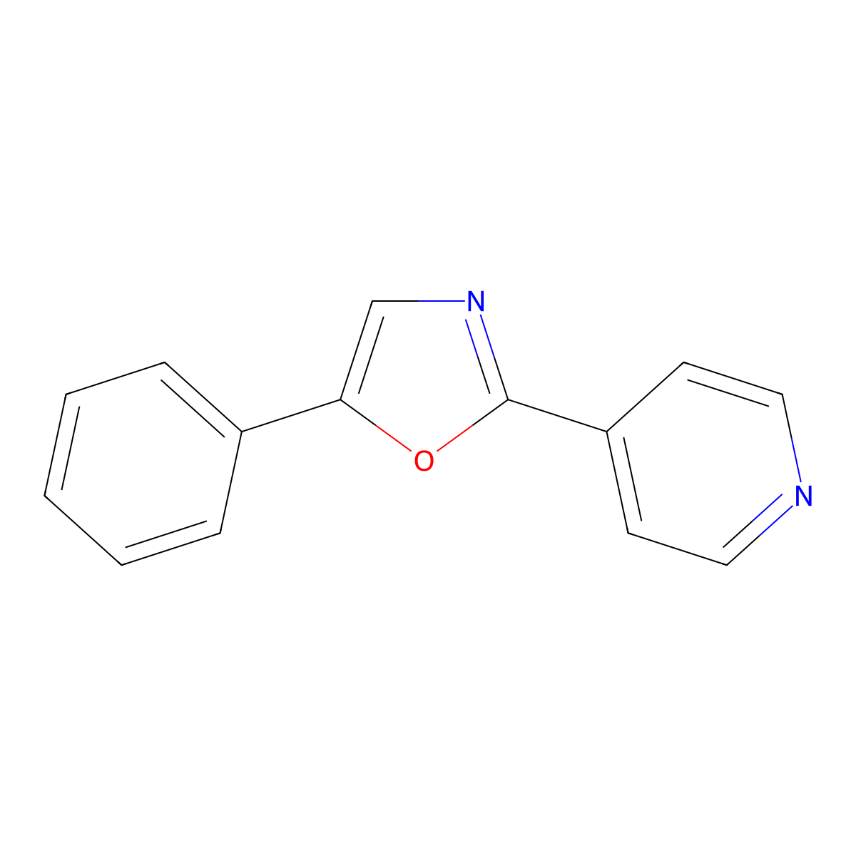 Pyridine, 4-(5-phenyl-2-oxazolyl)- molecular structure, CAS 74718-16-4